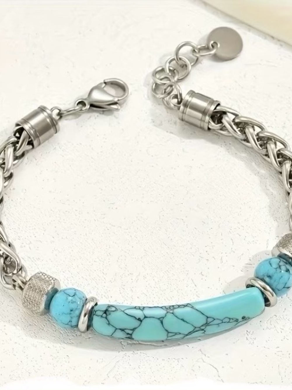 Silver & Turquoise Stone Women’s Bracelet - Unbranded